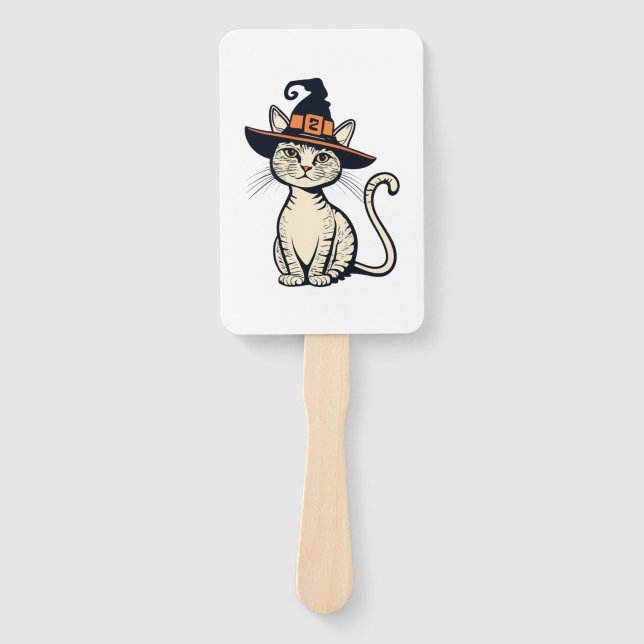 Healthcare Whiskers One Spooky Nurse Cat Design  Hand Fan (Front)