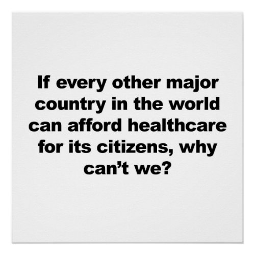 Healthcare why cant we Protest Sign Poster
