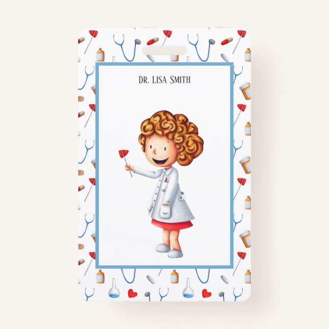 Healthcare Worker Doctor or Nurse Personalized Badge (Front)