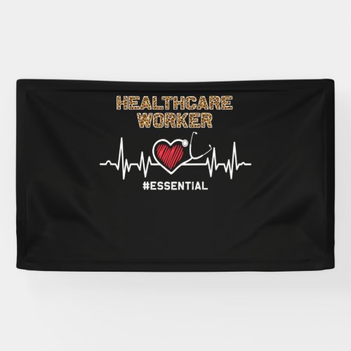 Healthcare Worker Essential Stethoscope Heartbeat Banner