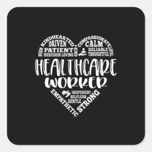 Healthcare worker, health care worker square sticker