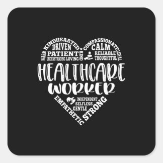 Healthcare worker, health care worker square sticker
