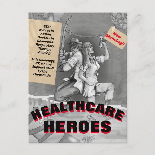 HEALTHCARE WORKER HEROES by Slipperywindow Postcard