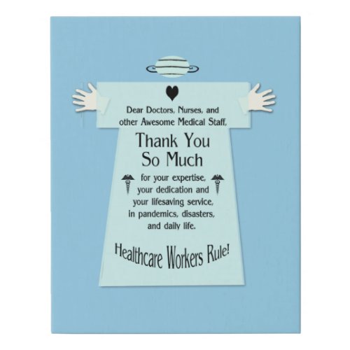 Healthcare Worker Thank You 2 Faux Canvas Print