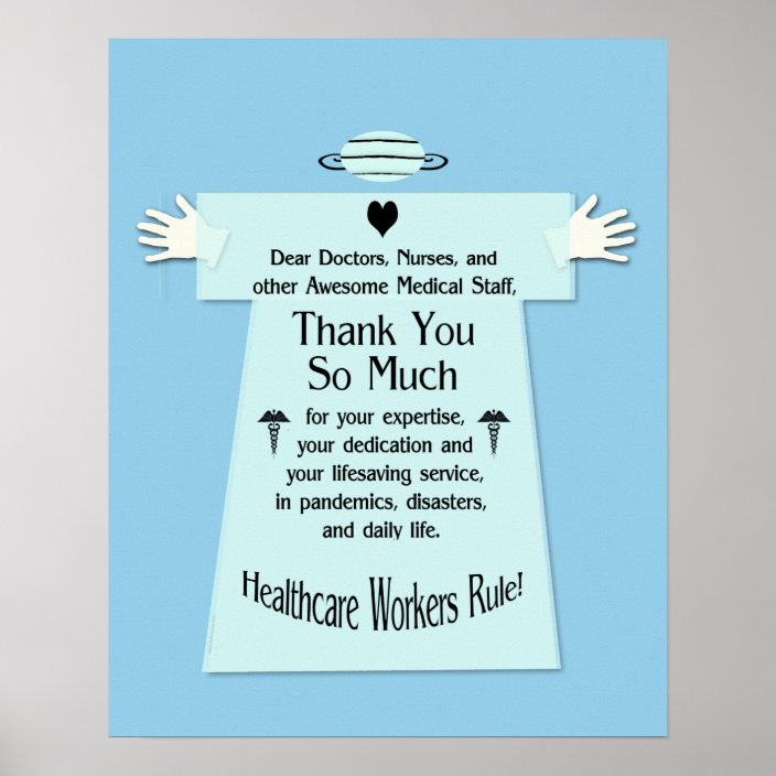 Healthcare Worker Thank You 2 Poster | Zazzle.com