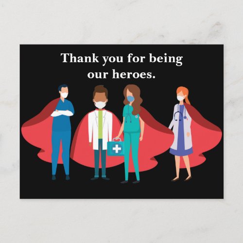 Healthcare Workers Doctor Nurse Hero Thank You Postcard