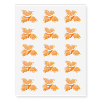 Healthful cut oranges temporary tattoos