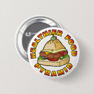 Healthier Food Pyramid Pinback Button