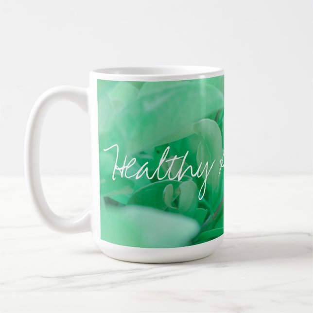 Healthy And Natural Green Leaves Mug Cup (Left)