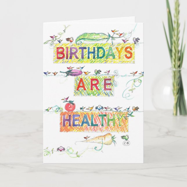"Healthy" Birthday Card (Front)