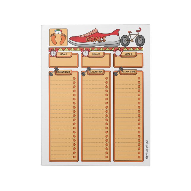 Healthy Body Goal Planner Custom Notepad (Rotated)