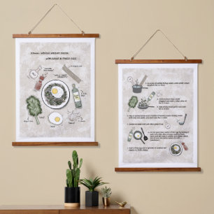 Healthy Breakfast Pasta Recipe Illustration Hanging Tapestry