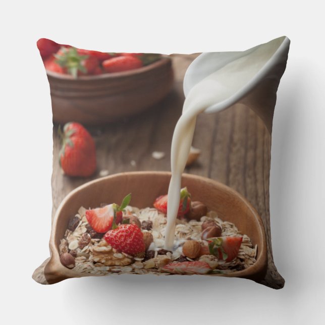 Healthy breakfast throw pillow (Front)