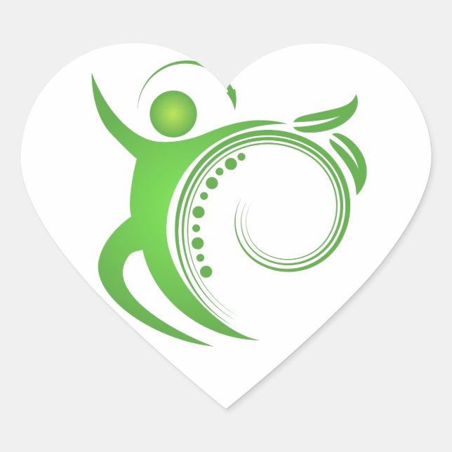 Healthy Chiropractic Spine Man Heart Sticker (Front)