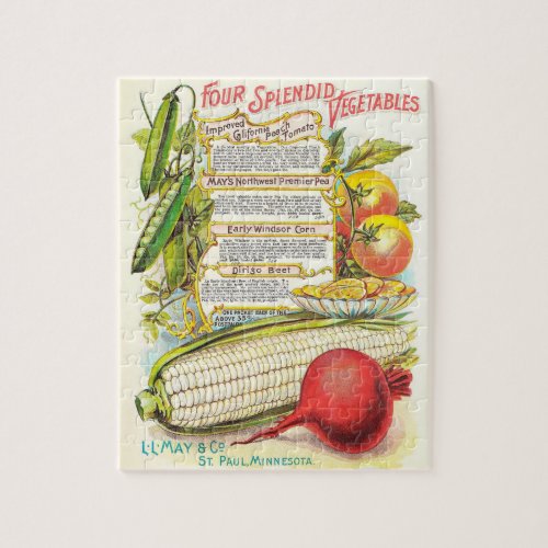 Healthy Colourful Veggies Vintage Seed Packet Jigsaw Puzzle