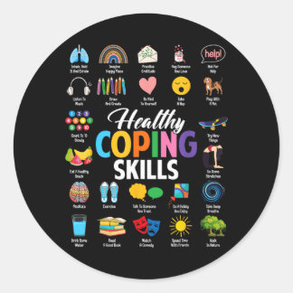 Healthy Coping Skills Counselors Mental Health Classic Round Sticker