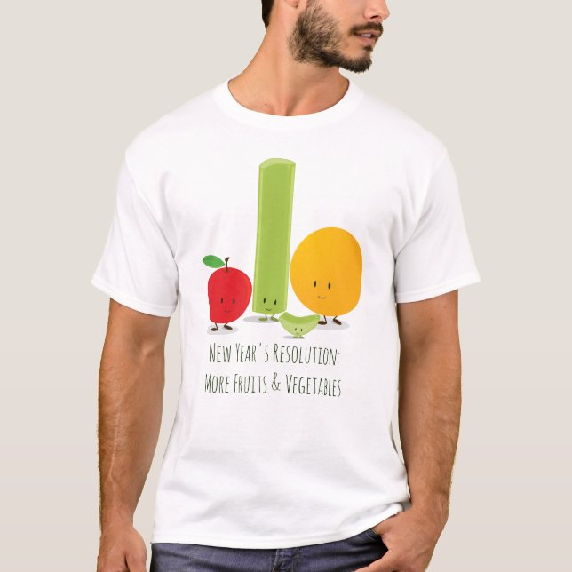Healthy Eating Food New Year Resolution T-Shirt (Front)