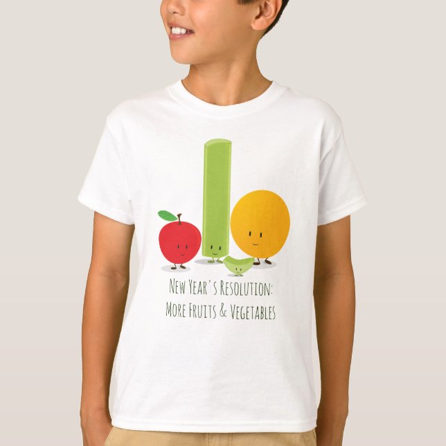 Healthy Eating Food New Year Resolution T-Shirt (Front)