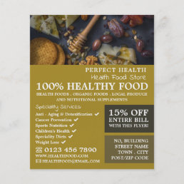 Healthy Food, Health Food Store Advertising Flyer