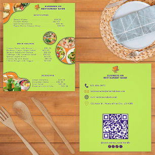 Healthy Food Menu and Price List Vegan Restaurant Flyer