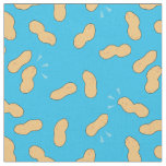 Healthy Food Peanut Pattern on Blue Fabric