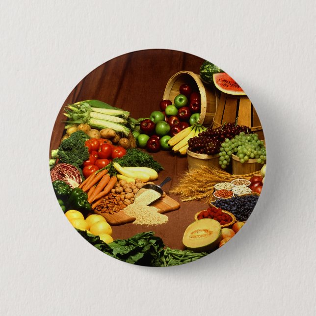 Healthy food pinback button (Front)