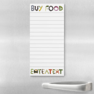 Healthy Food Reminder Grocery List for Fridge   Magnetic Notepad