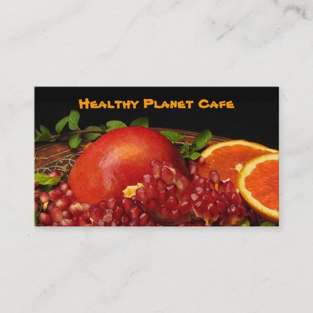 Healthy Food Restaurant Business Card (Front)