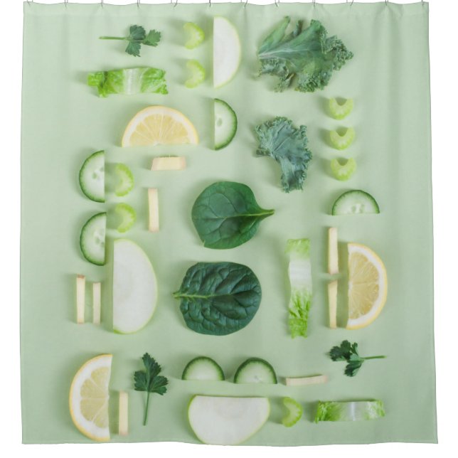 Healthy Food Shower Curtain (Front)