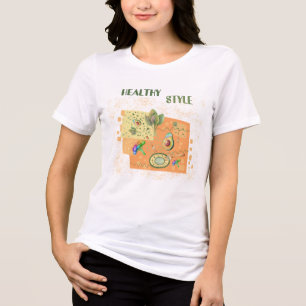 Healthy food t-shirt with funny inscription Tri-Blend shirt