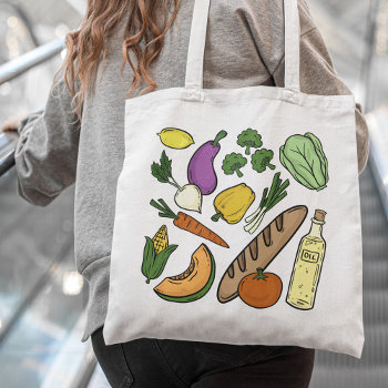 Healthy Food Vegetables Fruits Groceries Tote Bag by marlenedesigner at Zazzle