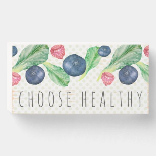 Healthy Food  Wooden Box Sign