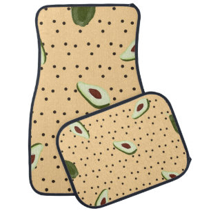 Healthy foods. Seamless avocado pattern,  avocado  Car Floor Mat