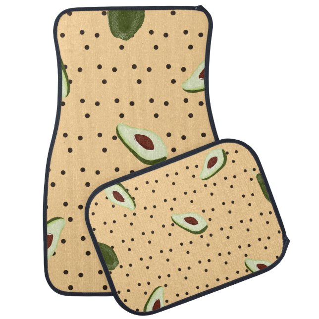 Healthy foods. Seamless avocado pattern,  avocado  Car Floor Mat (Set)
