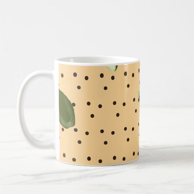 Healthy foods. Seamless avocado pattern,  avocado  Coffee Mug (Left)
