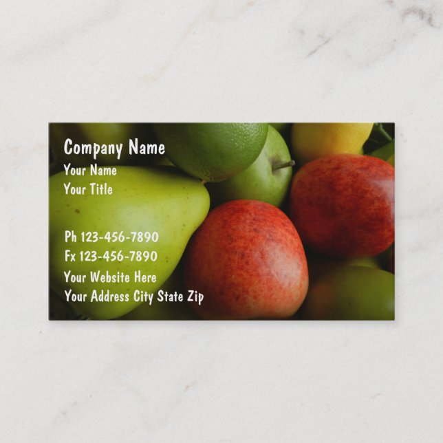 Healthy Fruit Business Cards (Front)