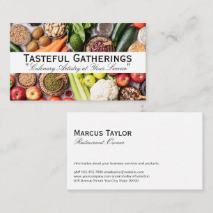 Healthy Fruits Vegetables Background Business Card