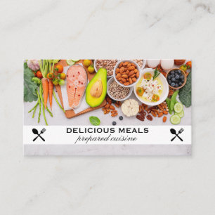 Healthy Fruits Vegetables Nuts and Fish Business Card