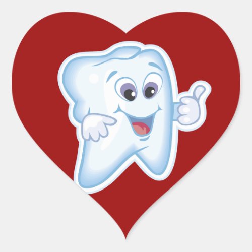 Healthy Happy Tooth Heart Sticker