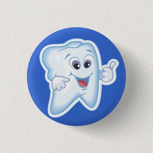 Healthy Happy Tooth Pinback Button (Front)