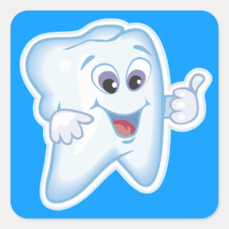 Healthy Happy Tooth Square Sticker