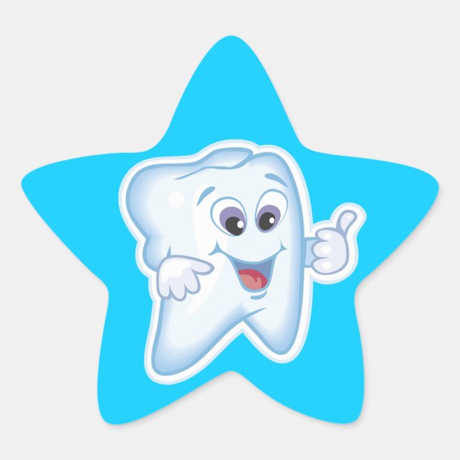 Healthy Happy Tooth Star Sticker (Front)