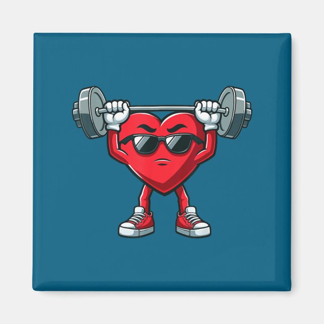Healthy Heart Heart Disease Awareness Weightliftin Magnet (Front)