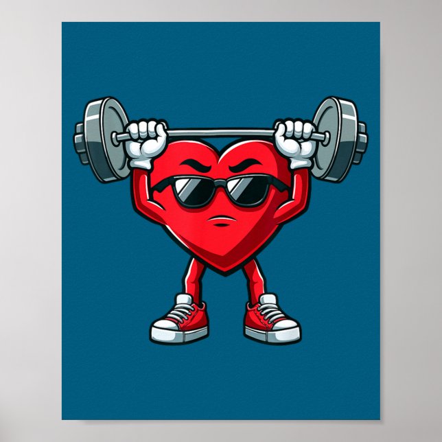 Healthy Heart Heart Disease Awareness Weightliftin Poster (Front)