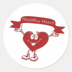 Healthy Heart man awareness symbol cardiology Classic Round Sticker
