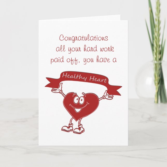 Healthy Heart man  cardiology  awareness symbol Card (Front)