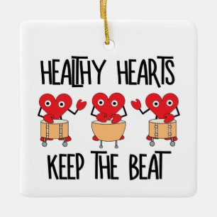 Healthy Hearts Ceramic Ornament