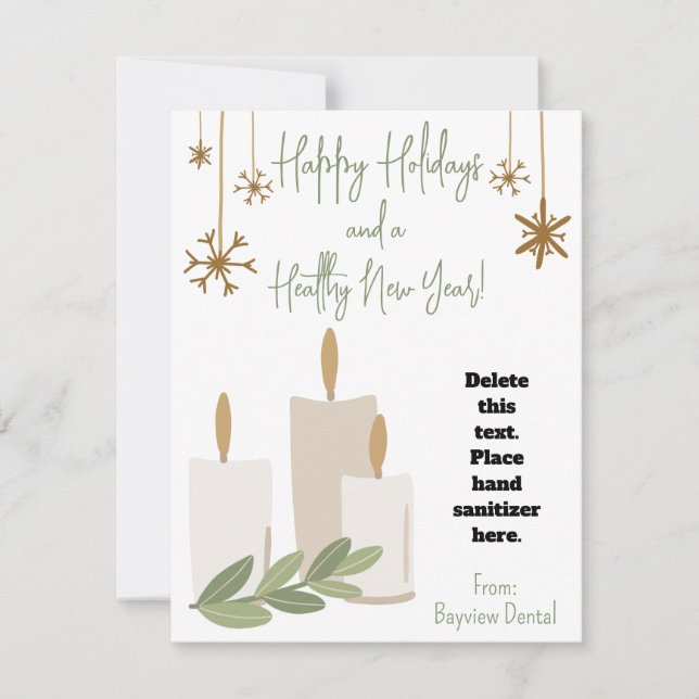 Healthy Holiday Candles Hand Sanitizer Gift Card (Front)