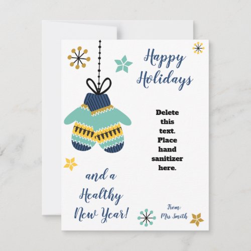Healthy Holiday Mittens Hand Sanitizer Gift Card