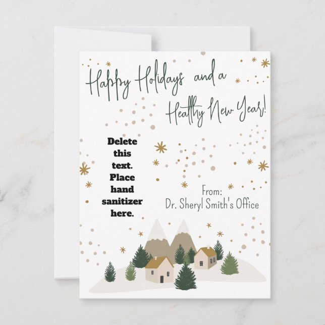 Healthy Holiday Winter Hand Sanitizer Gift Card (Front)